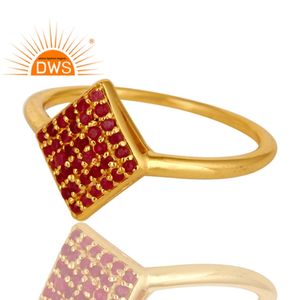 Bague de mariage en argent plaqué or 925 pour femmes, marque de luxe, bijou de mariage, pierres précieuses naturelles, rubis, vente en gros - Product Image 2