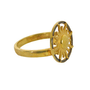 Venta al por mayor hecho a mano 925 anillo de Sol de plata esterlina nueva colección celestial 18K chapado en oro joyería India para bodas fiestas - Product Image 2