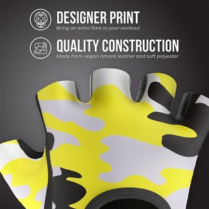 Guantes de Lifting y remo con estampado de camuflaje para mujer, Serie de diseño, con doble palma acolchada y estampado por sublimación, venta al por mayor - Product Image 3