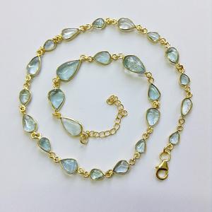 Aigue-marine plaqué or, argent Sterling 925, vêtements quotidiens, 45 + 5 cpc Collier en titane, Long chaîne - Product Image 1