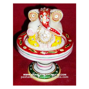 Marble <b>Painted</b> Exclusive Ganesh Choki - Product Image 1
