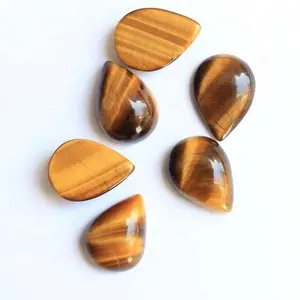 AAA Top Quality 4x6mm Natural Tiger Eye Pear Cabochons Loose Gemstones From A Verified Manufacturer