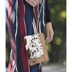 Cartera de cuero genuino de lujo para mujer LW con logotipo personalizado, tarjetero, monedero de mano con muñeca, estilo de moda para el verano - Product Image 3