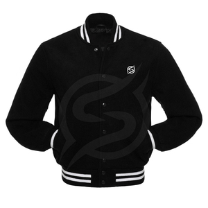 Custom Embroider Patched Logo Letterman <b>Men</b> <b>Baseball</b> <b>Jackets</b> With Long Sleeves - Product Image 2