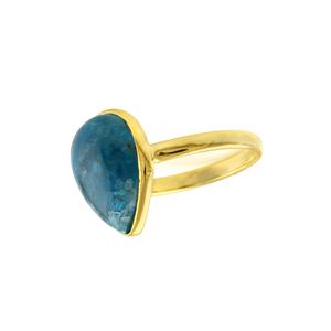 2025 solide 925 argent Sterling éternité Vermeil lunette réglage forme de poire apatite naturelle pierre précieuse haute qualité bague de mariage cadeau - Product Image 4