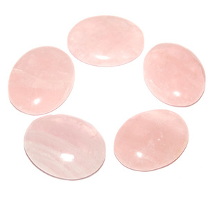 Gemstone Oval Cabochons | <b>Pink</b> Aragonite Palm Stones - Product Image 1