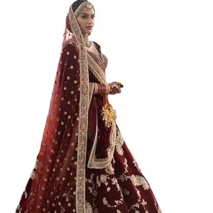 Dgb婚礼特惠rLehenga Choli和Dupatta在巴纳拉西丝绸美化面料系列印度2023苏拉特