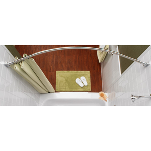 <b>Single</b> track nickel finish shower <b>curtain</b> pole - Product Image 4