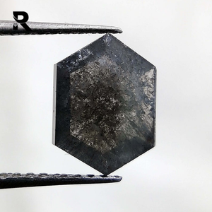 Maillot de bain en forme hexagone de 1.24 carats, dos de sel et de poivre en vrac, rose naturelle découpée, diamant fait pour bijoux uniques - Product Image 5