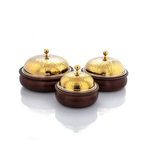 Pot chaud de bonne qualité de forme ronde avec couvercle en laiton martelé Casserole isolée marmite à prix compétitif - Product Image 6