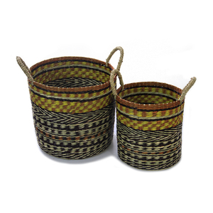 Cestas de Almacenamiento de Seagrass Hechas a Mano, Estilo Nórdico Bohemio, Ecológicas, Diseño Circular Colorido, para Guardar Objetos - Product Image 6