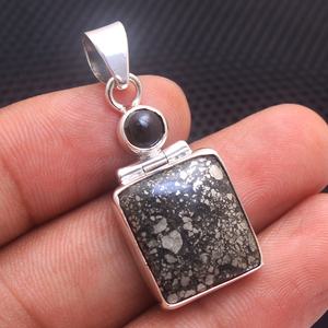 חדש מיוחד מעצב cacoxenite gaspeite shattuckite אפצ 'י זהב שני חן תליון 925 כסף סטרלינג תכשיטי כסף תליון - Product Image 2