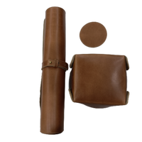 Ensemble de dessous de verre professionnel en cuir marron clair personnalisé pour tapis de Table-Trio Bundle Combo Accessoires pour ordinateur portable Nouveau cuir