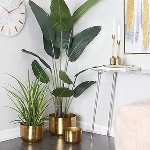 Maceta personalizable moderna de Metal dorado para interiores/exteriores, maceta con recubrimiento en polvo para sala de estar, cocina, oficina, entrada, jardín - Product Image 4