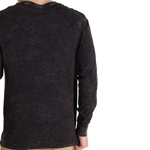 T-shirts à manches longues Tie-Dye personnalisés OEM, coupe ajustée, séchage rapide, col rond, noir, 100% coton, pour hommes – Vente chaude - Product Image 2
