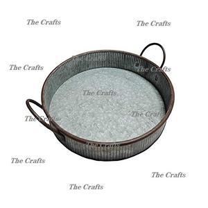 Bandeja de Servicio Moderna Galvanizada con Asas de Cobre, Bandeja de Desayuno para Restaurantes y Hoteles, Multifuncional, de Alta Calidad y Lujo - Product Image 3