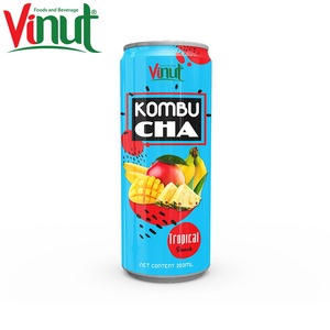 Bebida de 250 ml en Lata, Baja en Calorías, Té Verde Kombucha Tropical Punch, Fabricante de Bebidas de Marca Privada OEM ODM - Product Image 1