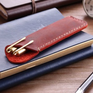 Étui à 2 stylos en cuir à Grain riche fabriqué en usine OEM pour le bureau et les cadeaux - Product Image 5