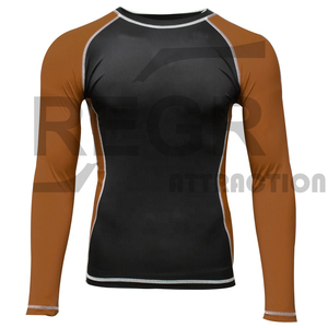 Custom Sublimated Compression Gym Shirts Long Sleeve BJJ Rashguard MMA <b>Mens</b> Rash Guard - Product Image 1