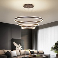 OEM ODM Lustre Moderne Anneaux Rond Lustre Pendentif Lampe Décoration Salon Lustre Acrylique Lumière