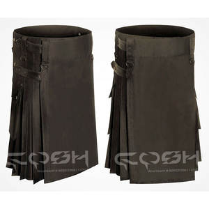 Elegante falda escocesa de algodón híbrida de moda para hombres, cómoda y funcional con correas ajustables y detalles plisados - Product Image 1