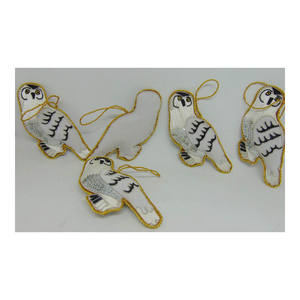 Ornement en zari en forme de hibou pour la décoration - Product Image 1