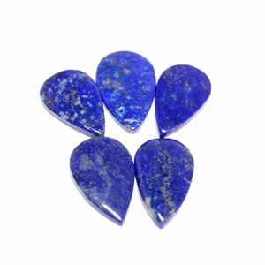 Cabochon Lisse Naturel Lapis Lazuli Taille 25x16mm À 28x17mm Pierre Précieuse Lâche - Product Image 2