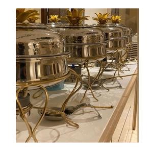 Ensemble de deux plats chauffants en aluminium martelé, forme ronde, plats chauffants pour aliments, provenant du fabricant en Inde - Product Image 6