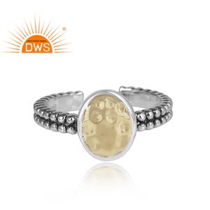 Bague en argent oxydé antique pour filles fabricant de bijoux de mode bague réglable en laiton et argent 925 Collection Vintage - Product Image 2