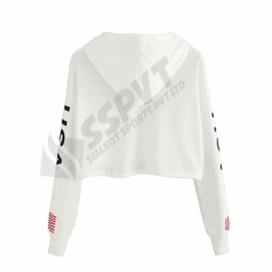 Sudadera con capucha para mujer, con estampado de bandera americana, Tops cortos, Jersey, Top - Product Image 6