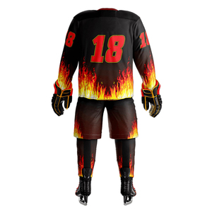 Maillot de hockey sur glace sur mesure en polyester respirant de haute qualité, uniforme sportif de grande taille, technique de sublimation d'impression OEM - Product Image 3