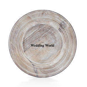 Assiette de chargeur perlée en bois Plateau de service fait main d'excellente qualité Assiette de chargeur en bois de créateur de fantaisie élégant classique - Product Image 6