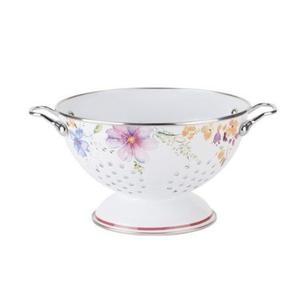 Nouveauté Passoire de cuisine en métal Produit de cuisine Passoire à sec Conception de feuille d'émail Égouttoir extérieur pour légumes Fruits - Product Image 6