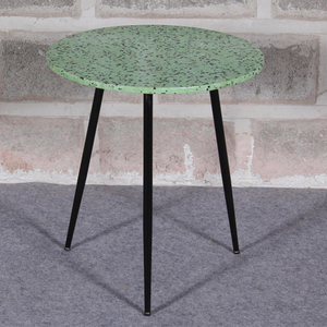 Mesa auxiliar de hierro y terrazo para sala de estar, muebles para el hogar con material metálico duradero, mesas de centro elegantes - Product Image 4