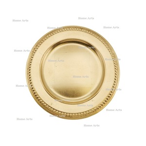 Assiette de présentation en métal et cristal de qualité supérieure, forme ronde, sous-assiette, assiette de présentation pour hôtel, restaurant - Product Image 3