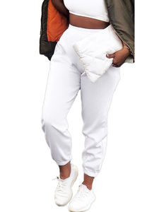 Custom Made Womens <b>Ladies</b> Joggers Cotton Breathable Tracksuit Bottoms Trousers Slacks Gym Jogging Sweat Pants <b>White</b> - Product Image 3