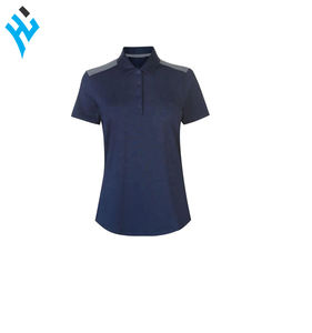 2025 nuevo diseño 100% algodón Color sólido tela suave bordado Diseño de secado rápido con botón para mujer Polo camisa - Product Image 5