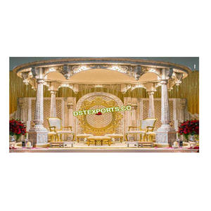 Mandap de Fibra para Bodas Reales, Mandap Rajasthani Rajwada, Decoración de Mandap para Bodas, Pilares Exclusivos de FRP, Mandap para Bodas en Brisbane - Product Image 1