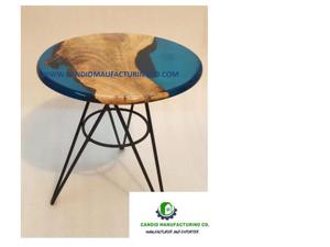 Personalización directa del fabricante disponible-Diseño moderno hecho a mano Uso en el hogar Mesa Madera Resina epoxi Combinación Material de mármol - Product Image 4