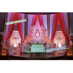 Jhrokha แผงฉากหลังเวทีงานแต่งงาน,แผงฉากหลังไฟเบอร์พาสลีย์ดีไซน์แตกต่างแผงฉากหลังงานแต่งงานทันสมัย - Product Image 1