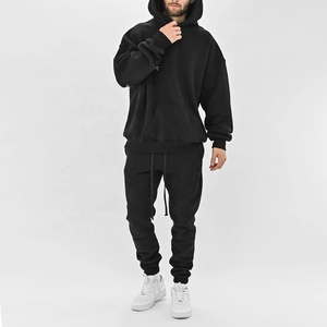 Sudadera con capucha de gran tamaño para hombre, ropa de calle, Top con capucha de cuello redondo, patrón sólido hecho de poliéster/algodón para la temporada de otoño - Product Image 4