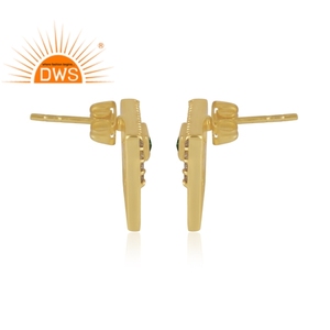 ต่างหูสตั๊ดพลอยสังเคราะห์สังเคราะห์จากธรรมชาติสำหรับผู้หญิงของขวัญสำหรับผู้หญิงสำหรับผู้หญิงดีไซน์แบบงานทำด้วยมือล่าสุด - Product Image 3