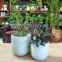 Bac à jardinage en fibre de verre grande taille, décoration cylindrique, pot de fleurs pour l'extérieur, jardinière, couleur blanche, pour plantes