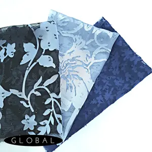 rayon polyester flower burnout print fabric New design fashion wholesale factory floral high quality for dress garment clothing