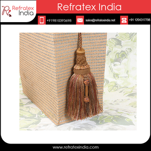 Llavero amarillo con borlas de buena calidad, fabricación de borlas de larga duración de la India - Product Image 6