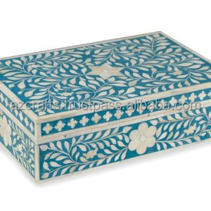 Caja de pañuelos con incrustaciones de hueso de bambú y madera reciclable Categoría de producto ecológica - Product Image 6