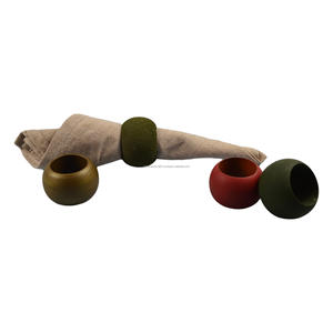 Porte-serviettes en bois naturel, pour vaisselle, décor de fête de mariage avec Design coloré, 1 pièce - Product Image 5