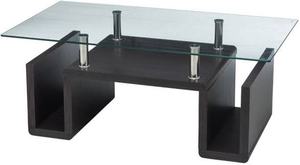 Table élégante pour maison hôtel et bureau Table de meubles de salon Table décorative au design moderne Table de forme carrée en bois et verre - Product Image 2