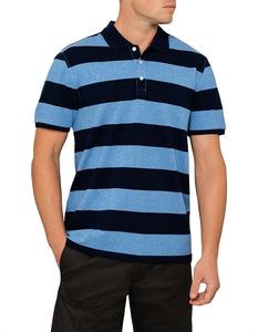 Venta al por mayor camisa de marca personalizada para hombre 100% algodón 220g tela a rayas serigrafía antibolitas transpirable de talla grande - Product Image 6