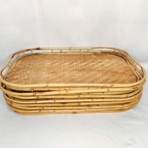 <b>Large</b> Simple Design Rattan Wood Metal Acrylic Bamboo Marble Food Serving <b>Tray</b> for Restaurant Hotel Tabletop Supplies Home Use - Product Image 3